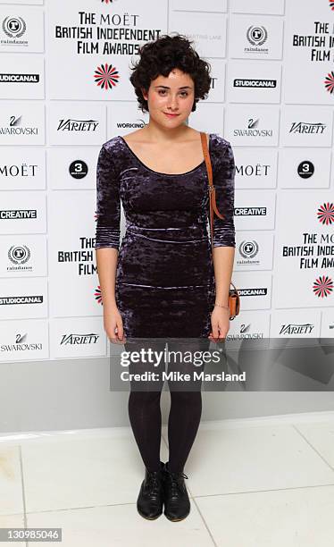 Yasmin Paige attends the nominations announcement of The Moet British Independent Film Awards at St Martin's Lane Hotel on October 31, 2011 in...