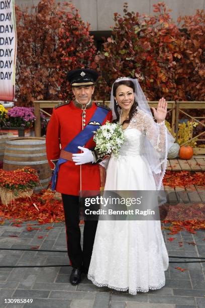 Today show hosts Matt Lauer and Ann Curry attend NBC's "Today" 2011 Halloween Celebration at Rockefeller Plaza on October 31, 2011 in New York City.