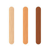 Wooden sticks for ice cream. Isolated illustration on a white background.