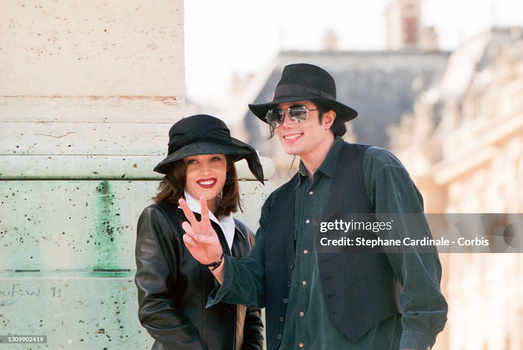 Lisa Marie Presley and Michael Jackson visit the Palace of Versailles