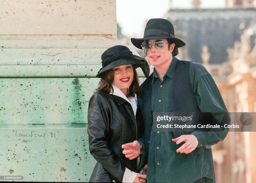 Lisa Marie Presley and Michael Jackson visit the Palace of Versailles