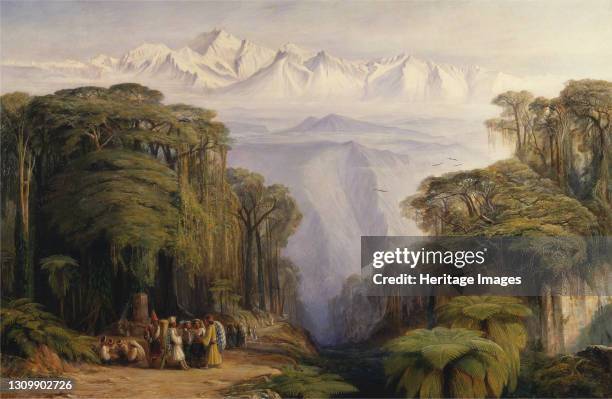 Kangchenjunga from Darjeeling;Kinchinjunga from Darjeeling, India, 1879. Artist Edward Lear. .