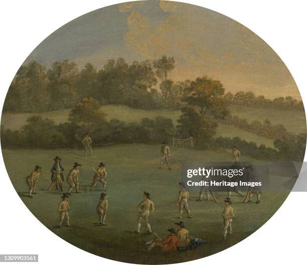 Game of Cricket ;A Game of Cricket;The Royal Academy Club in Marylebone Fields, between 1790 and 1799. After Francis Hayman Artist Unknown. .