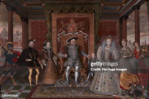 An Allegory of the Tudor Succession: The Family of Henry VIII;Allegory of the Tudor Succession , ca. 1590. After Lucas de Heere Artist Unknown. .