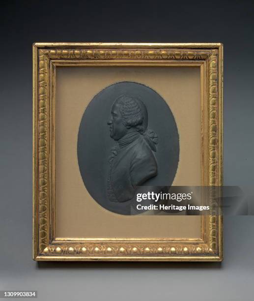Portrait Medallion of Josiah Wedgwood, modelled in relief by Flaxman in profile, undated. Artist John Flaxman. .