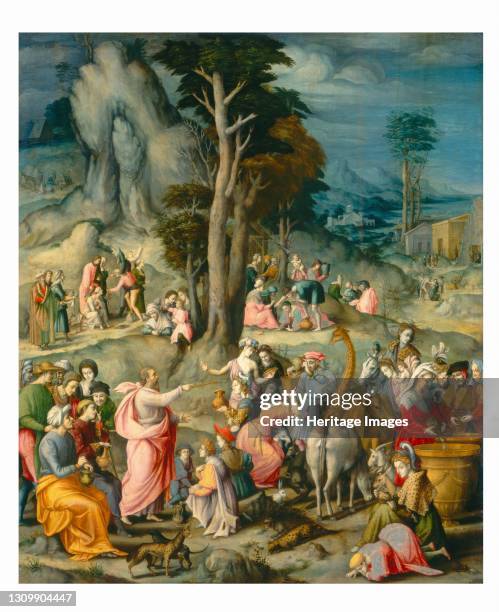 The Gathering of Manna, 1540/1555. Artist Bacchiacca. .