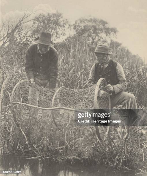 Setting Up the Bow-Net, 1886. Artist Dr Peter Henry Emerson. .