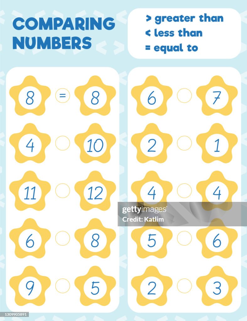 Comparing High Numbers Comparing Numbers Worksheet High-Res Vector Graphic - Getty Images
