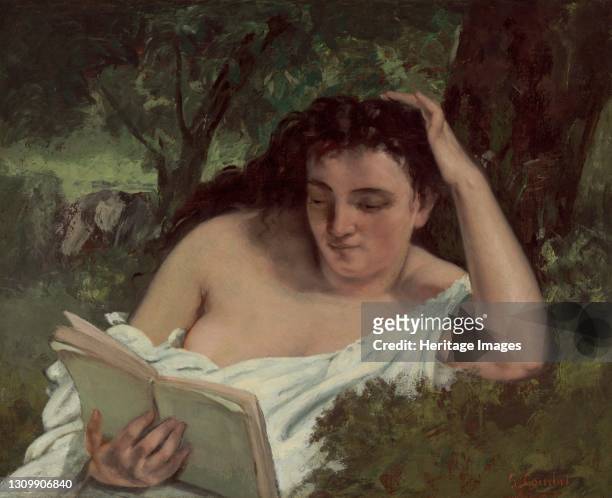 Young Woman Reading, circa 1866/1868. Artist Gustave Courbet. .