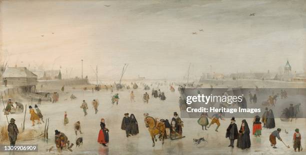 Scene on the Ice, circa 1625. Artist Hendrick Avercamp. .