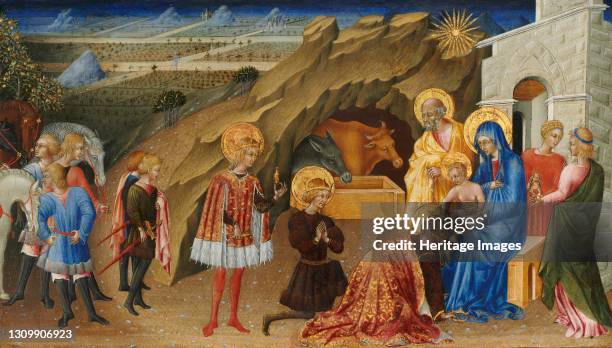 The Adoration of the Magi, circa 1450. Artist Giovanni di Paolo. .
