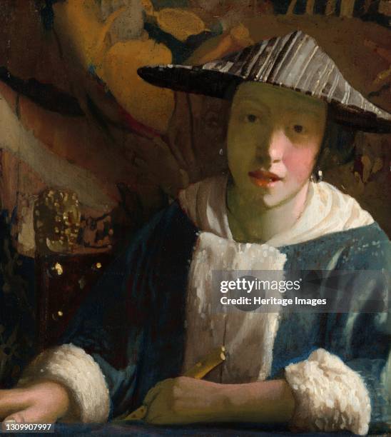 Girl with a Flute, probably 1665/1675. Attributed to Johannes Vermeer. Artist Jan Vermeer. .
