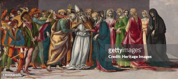 The Marriage of the Virgin, circa 1490/1491. Artist Luca Signorelli. .