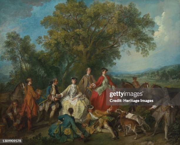 Picnic after the Hunt, probably circa 1735/1740. Artist Nicolas Lancret. .