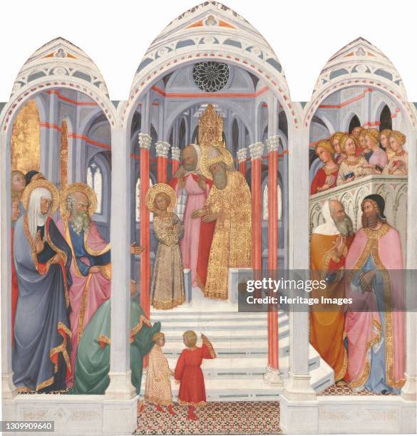 The Presentation of the Virgin in the Temple, 1398-1399. Artist Paolo di Giovanni Fei. .