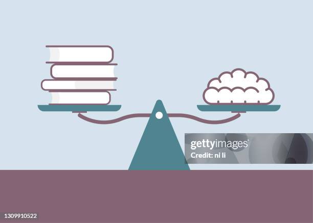 wisdom and knowledge. - comparing notes stock illustrations