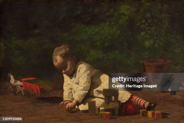 Baby at Play, 1876. Artist Thomas Eakins. .