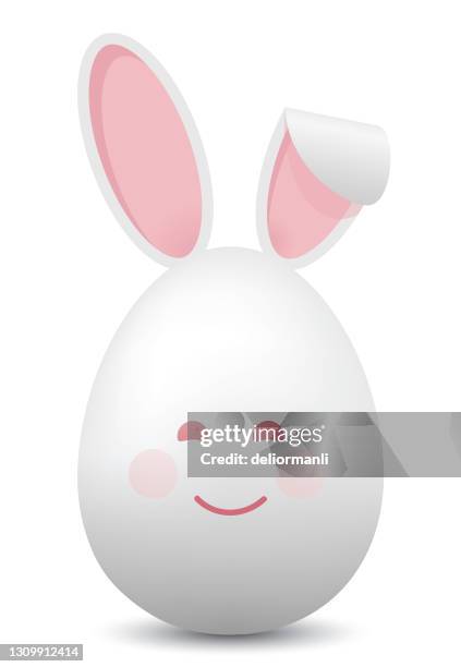 egg shaped easter rabbit - easter bunny letter stock illustrations