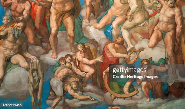 The Last Judgment , 1536-1541. Found in the collection of The Sistine Chapel, Vatican. Artist Buonarroti, Michelangelo . .