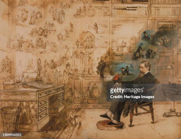 Dickens' Dream, 1875. Found in the collection of Charles Dickens Museum, London. Artist Buss, Robert William . .