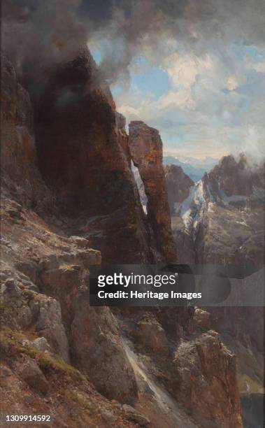 Dolomites landscape, Between 1874 and 1880. Found in the collection of Moderna galerija, Zagreb. Artist Compton, Edward Theodore . .