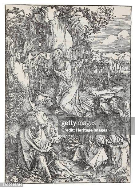 The Agony in the Garden, from the series "The Great Passion", circa 1496. Private Collection. Artist Dürer, Albrecht . .