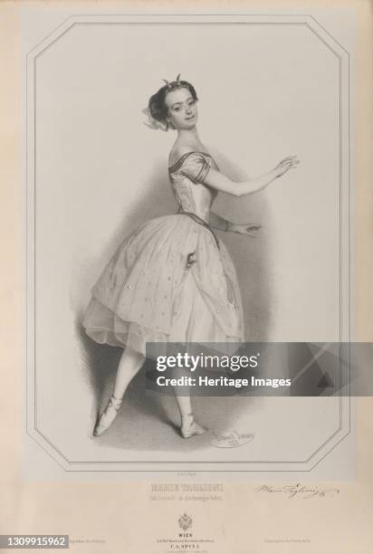Portrait of the ballerina Marie Taglioni as Satanella , 1853. Private Collection. Artist Kaiser, Eduard . .