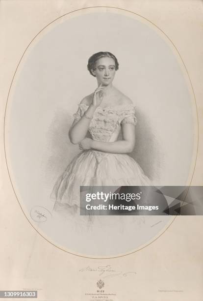 Portrait of the ballerina Marie Taglioni , 1853. Private Collection. Artist Kriehuber, Josef . .