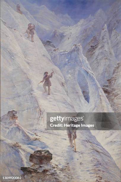 Alpine Climbers, 1869. Artist Elijah Walton. .