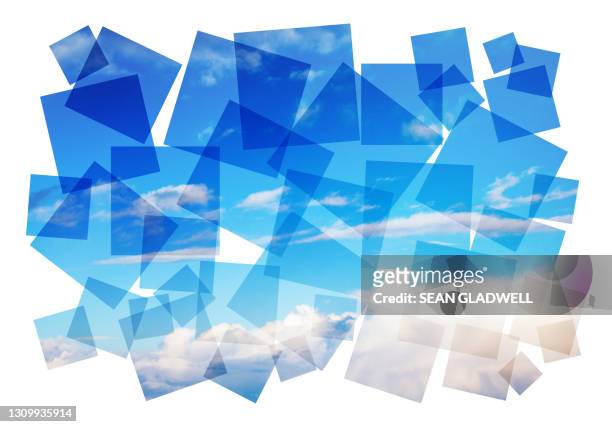 blue sky composition - quadrato composizione foto e immagini stock