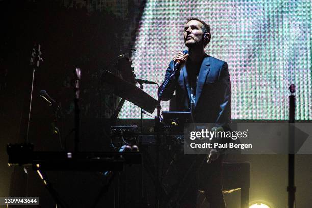 Robert Del Naja of British band Massive Attack performs on stage at Afas Live ,Amsterdam, Netherlands, 1st February 2019.