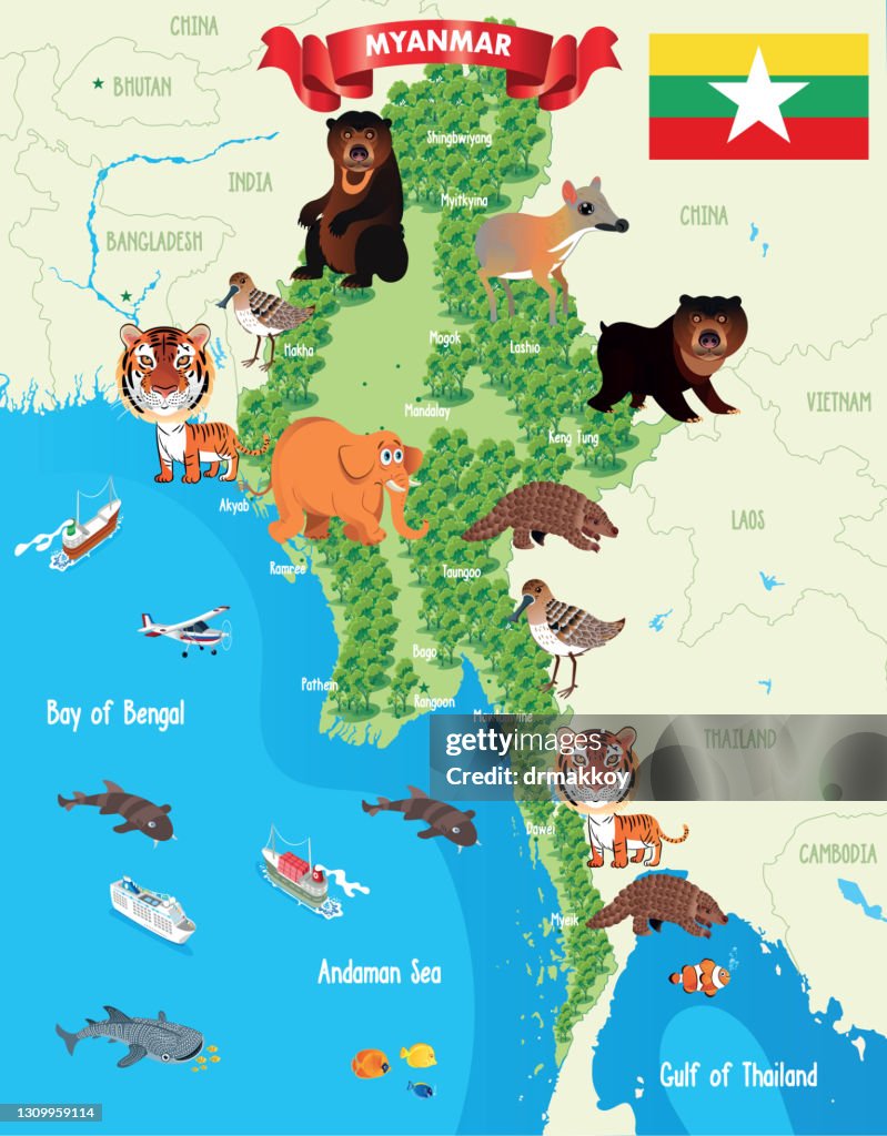 De Kaart van Myanmar, Birma