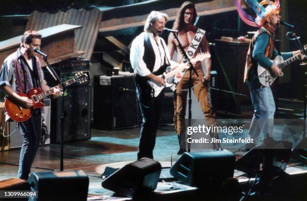 Rock band Eagles Glenn Frey, Don Felder, Joe Walsh perform at the Target Center in Minneapolis, Minnesota on February 21, 1995.