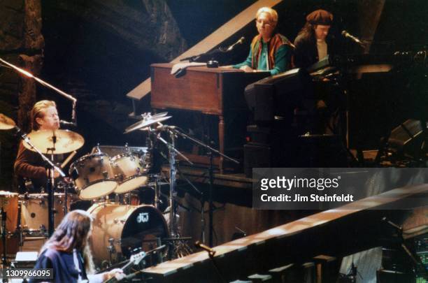 Rock band Eagles Timothy B. Schmit, Don Henley, Joe Walsh perform at the Target Center in Minneapolis, Minnesota on February 21, 1995.