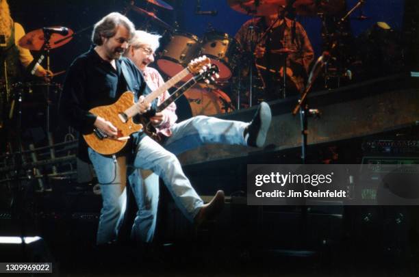 Rock band Eagles Don Frey, Joe Walsh perform at the Target Center in Minneapolis, Minnesota on February 22, 1995.