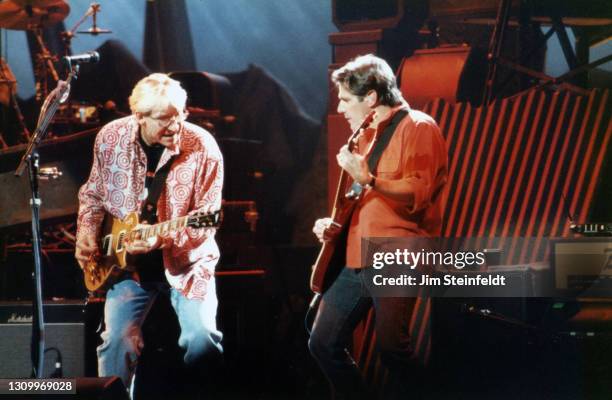 Rock band Eagles Joe Walsh, Glenn Frey perform at the Target Center in Minneapolis, Minnesota on February 22, 1995.