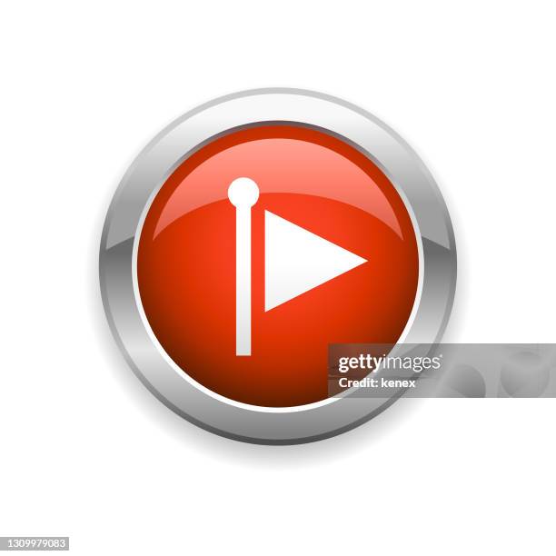 flag glossy icon - flag raising stock illustrations