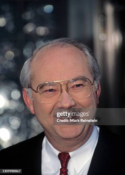 Presidential hopeful Senator Phil Gramm of Texas talks to reporters after his appearance on the ABC Sunday morning talk show "u201cThis Week With...