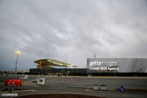 General view from the outside of Ataturk Olympic Stadium during the World Cup Qualifier match between Turkey and Latvia at Ataturk Olympic Stadium on...