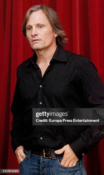 Actor Viggo Mortensen attends 'Purgatorio' Theatre Play at Matadero Madrid on October 31, 2011 in Madrid, Spain.