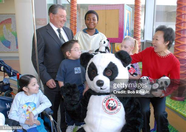 Philanthropist Peggy Cherng, Ph.D., Board of Trustees member at Childrens Hospital Los Angeles and co-chair of Panda Express, displays some plush...