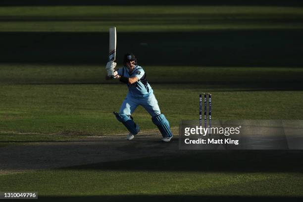 Steve Smith of New South Wales bats during the Marsh One Day Cup match between New South Wales and Queensland at North Sydney Oval on March 31, 2021...