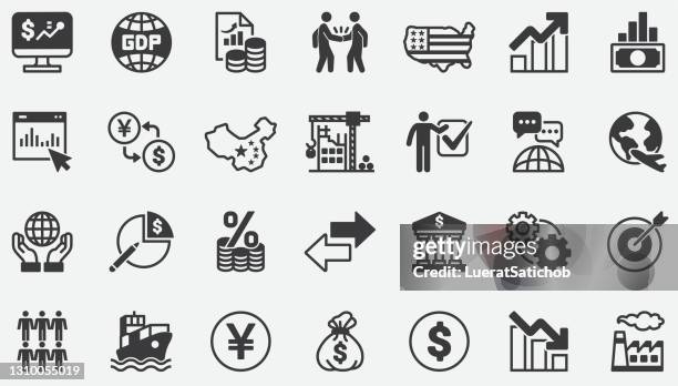 ilustraciones, imágenes clip art, dibujos animados e iconos de stock de pib, producto interno bruto, negocio, dinero, ee.uu., iconos conceptuales de china - money politics