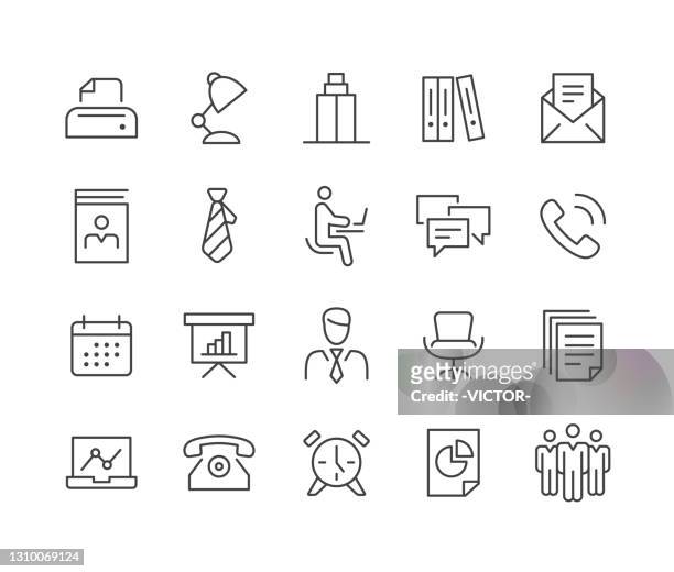office icons - classic line serie - flachordner stock-grafiken, -clipart, -cartoons und -symbole