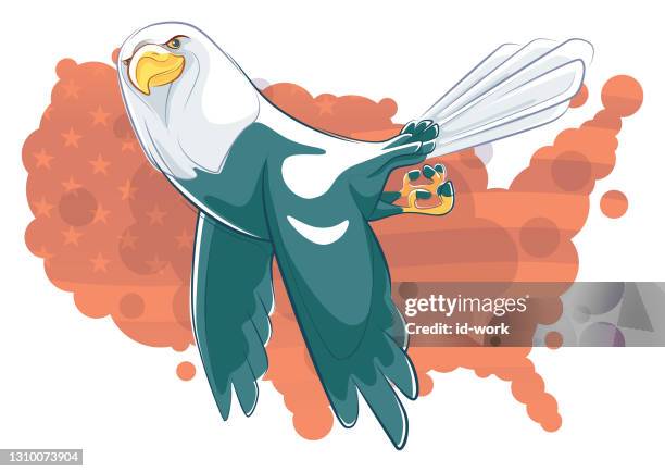 bald eagle flying - bald eagle wings stock illustrations