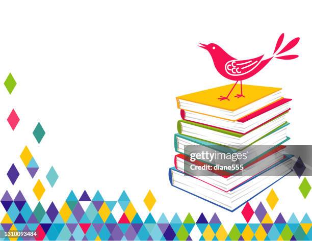 ilustraciones, imágenes clip art, dibujos animados e iconos de stock de plantilla de póster de la feria del libro infantil brillante - celebración universitaria de carnaval