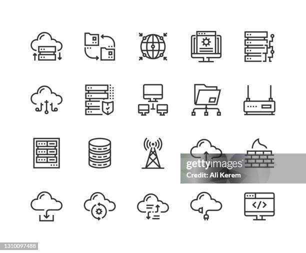 network, technology, database, cloud, folder icon design - folder template stock illustrations