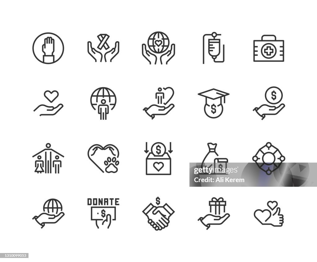 Helpende Hand, Liefdadigheid, Volunter, Schenking, Het Ontwerp van het Pictogram van de zorg