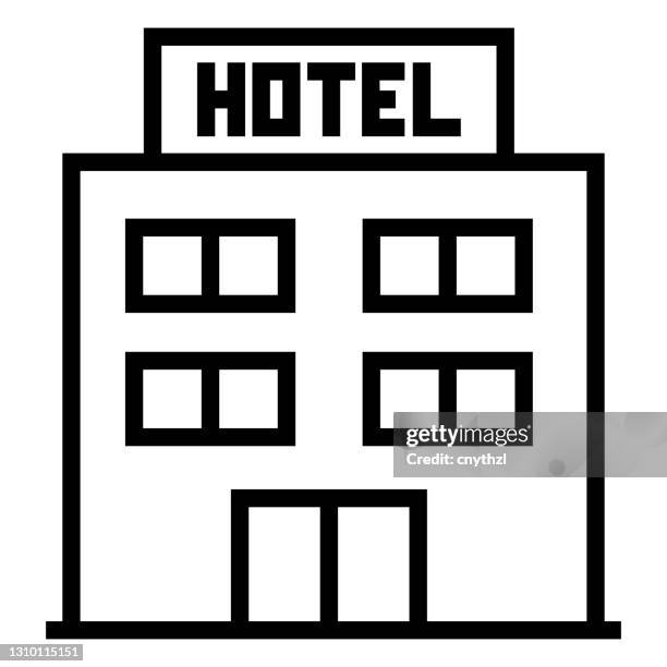 hotel line icon, outline symbol vector illustration - modern hotel reception stock illustrations