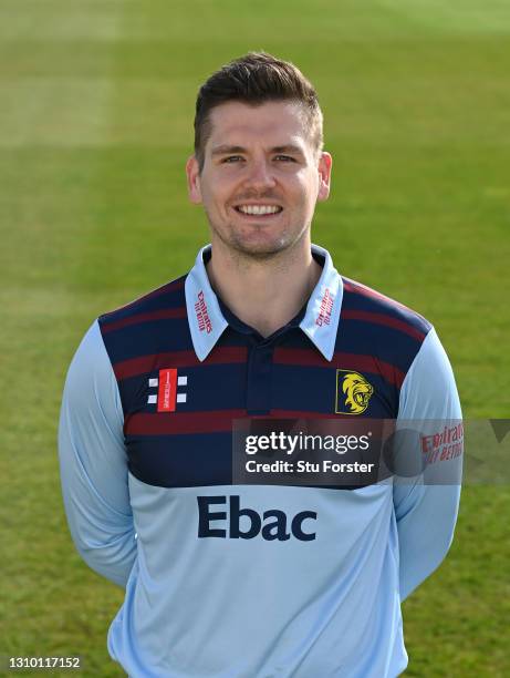 Durham player Alex Lees pictured in the One Day Kit during the Durham CCC 2021 season photocall at Emirates Riverside on March 31, 2021 in...